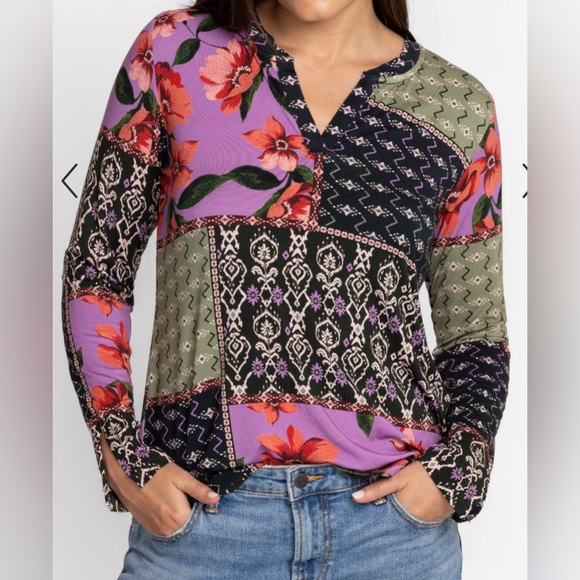 Johnny Was Multicolor Patchwork Blouse - Picture 2 of 13